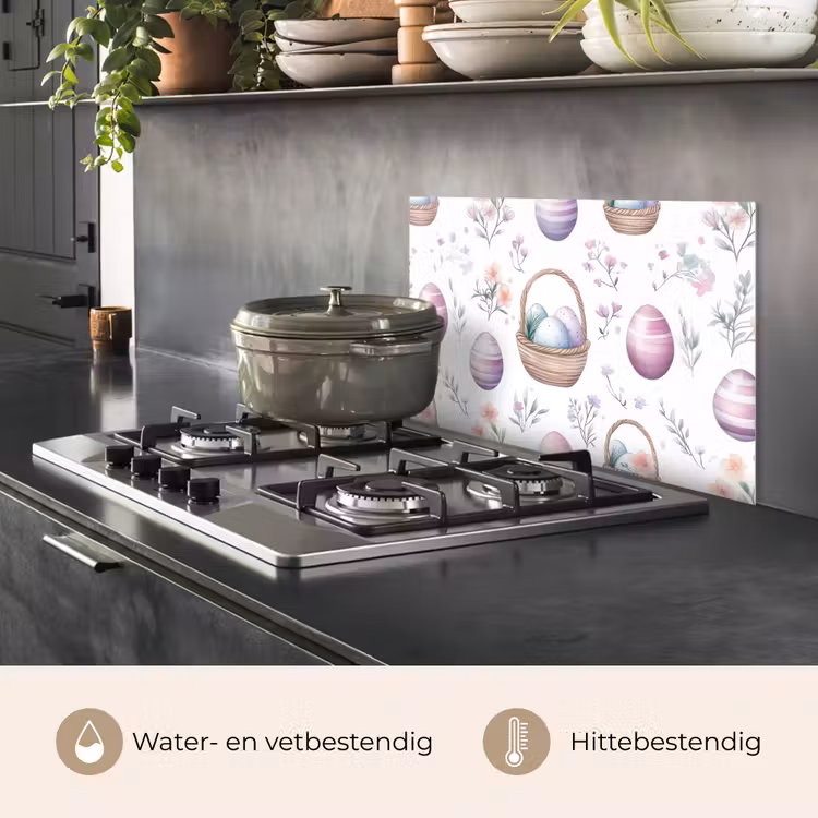 Spatscherm keuken - Bloemen - Paaseieren - Patroon — 7