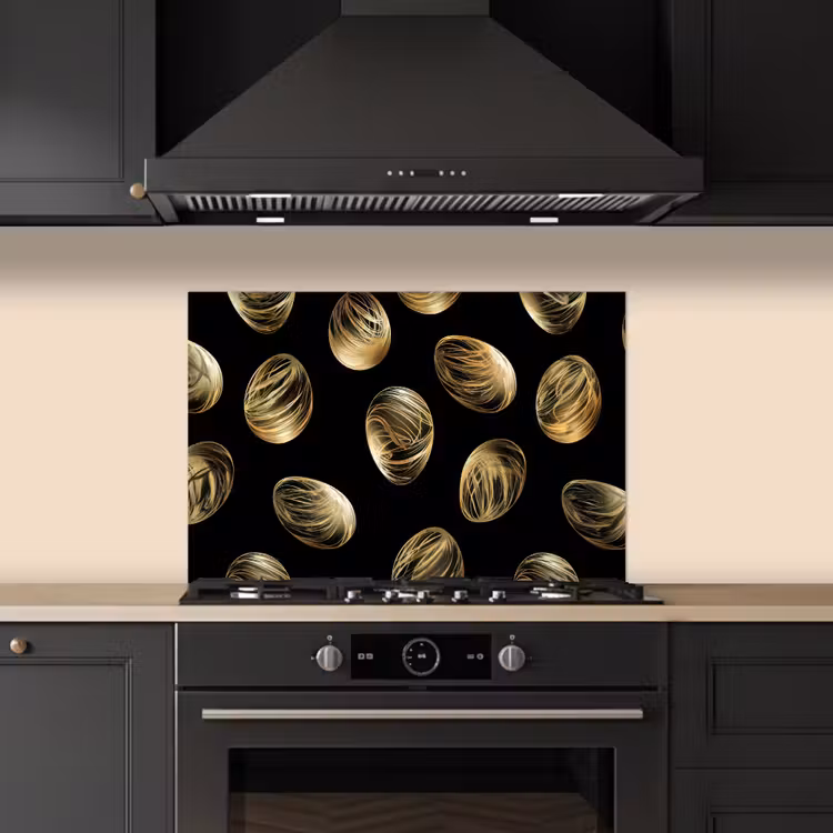 Spatscherm keuken - Eieren - Goud - Patroon — 2