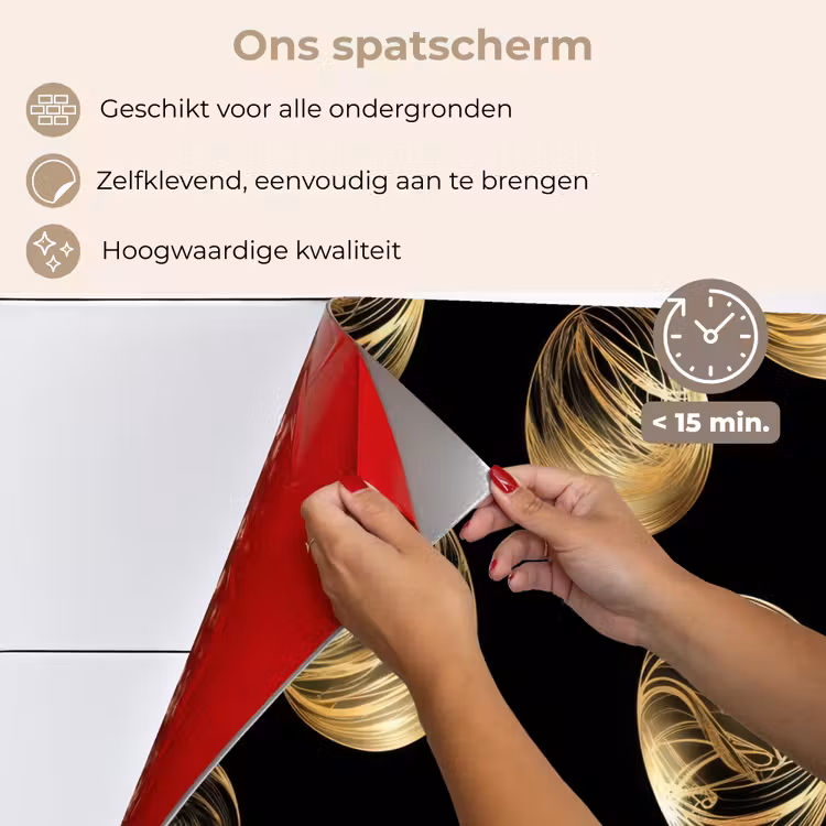 Spatscherm keuken - Eieren - Goud - Patroon — 4