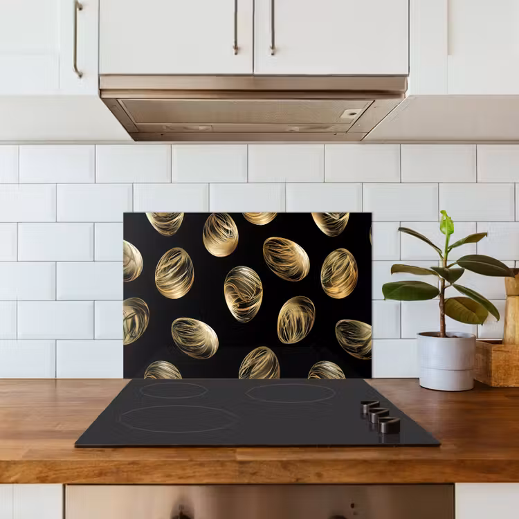 Spatscherm keuken - Eieren - Goud - Patroon — 6