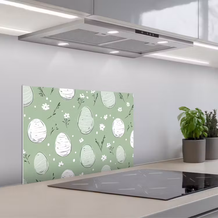 Spatscherm keuken - Groen - Eieren - Patroon — 5