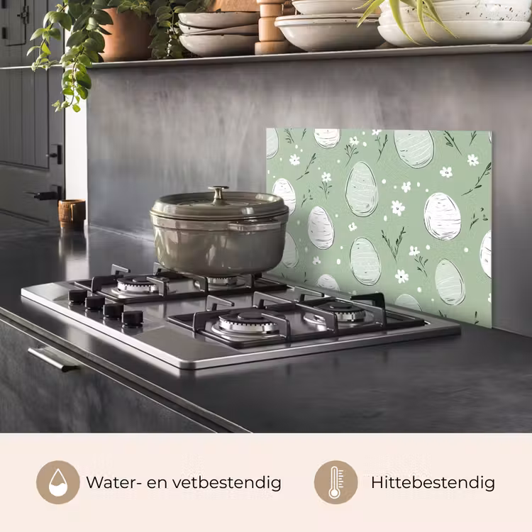 Spatscherm keuken - Groen - Eieren - Patroon — 7