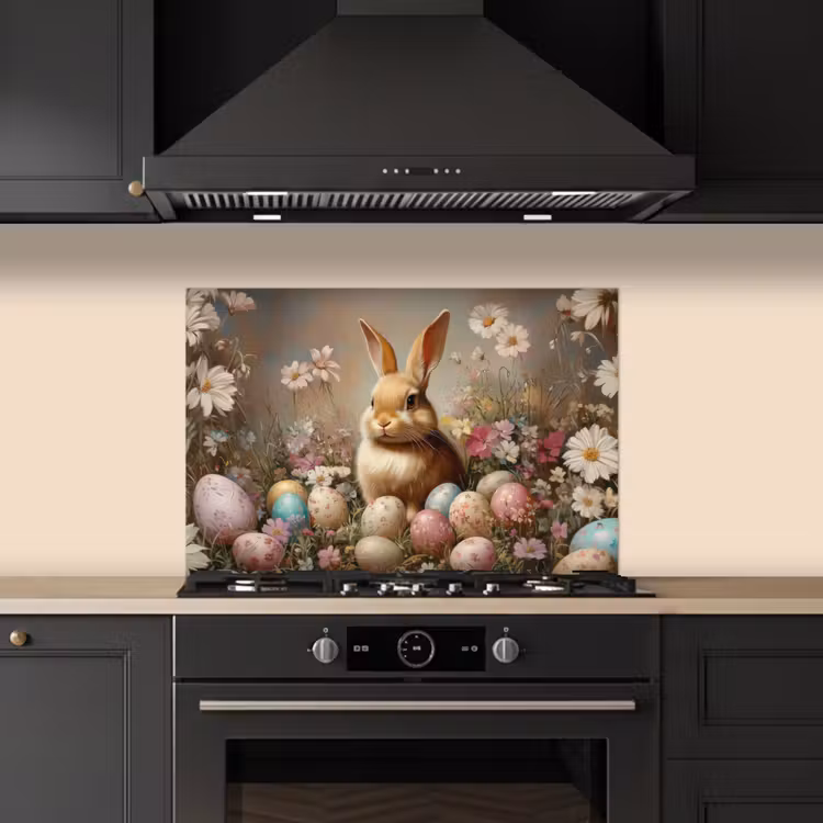 Spatscherm keuken - Paashaas - Lente - Paaseieren — 2