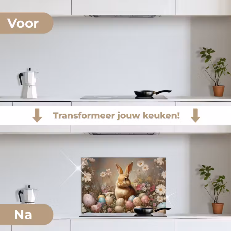 Spatscherm keuken - Paashaas - Lente - Paaseieren — 3