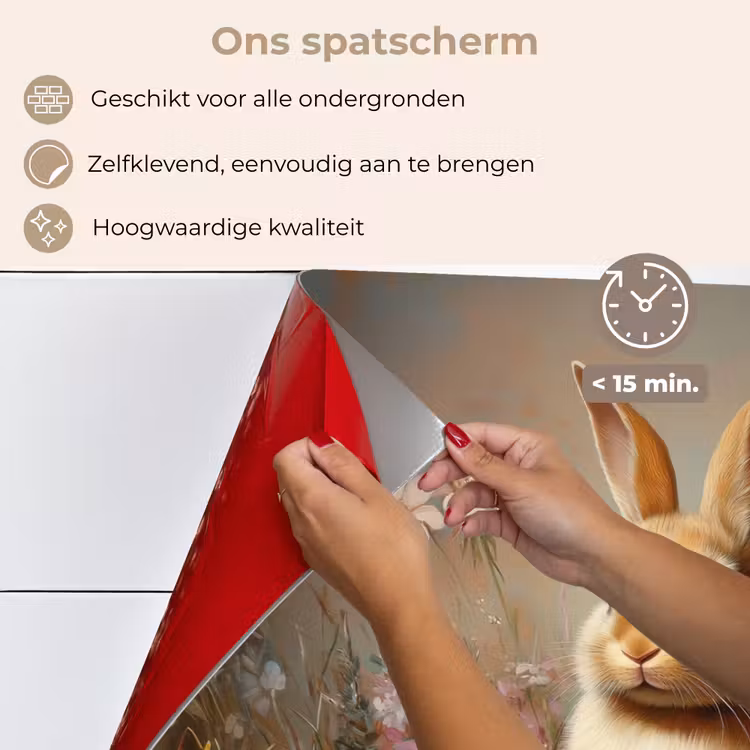 Spatscherm keuken - Paashaas - Lente - Paaseieren — 4
