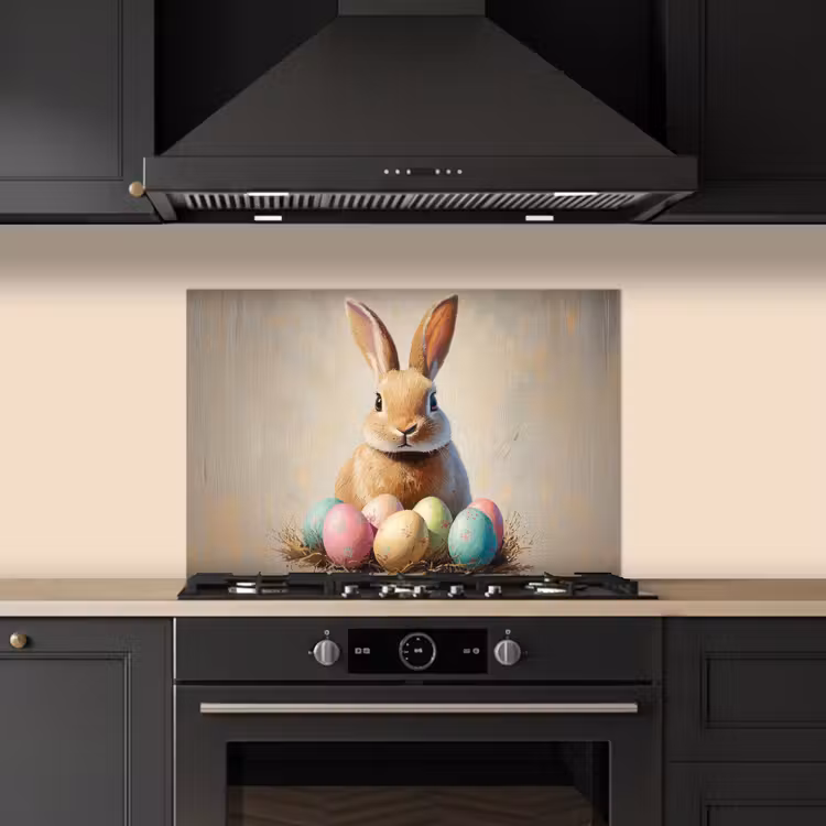 Spatscherm keuken - Paashaas - Pastel - Eieren — 2