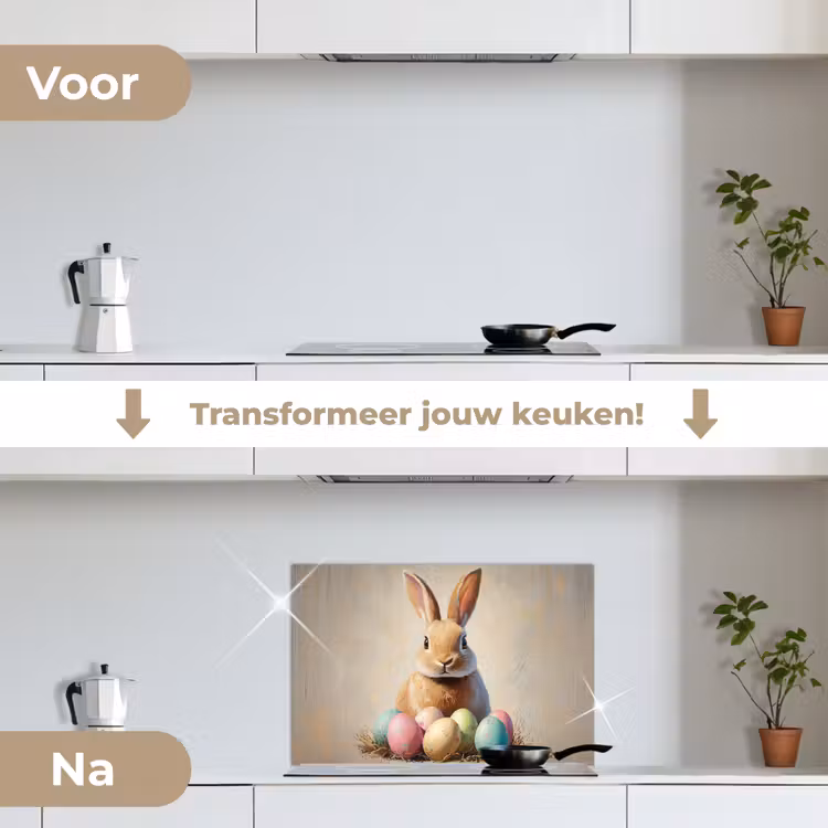 Spatscherm keuken - Paashaas - Pastel - Eieren — 3