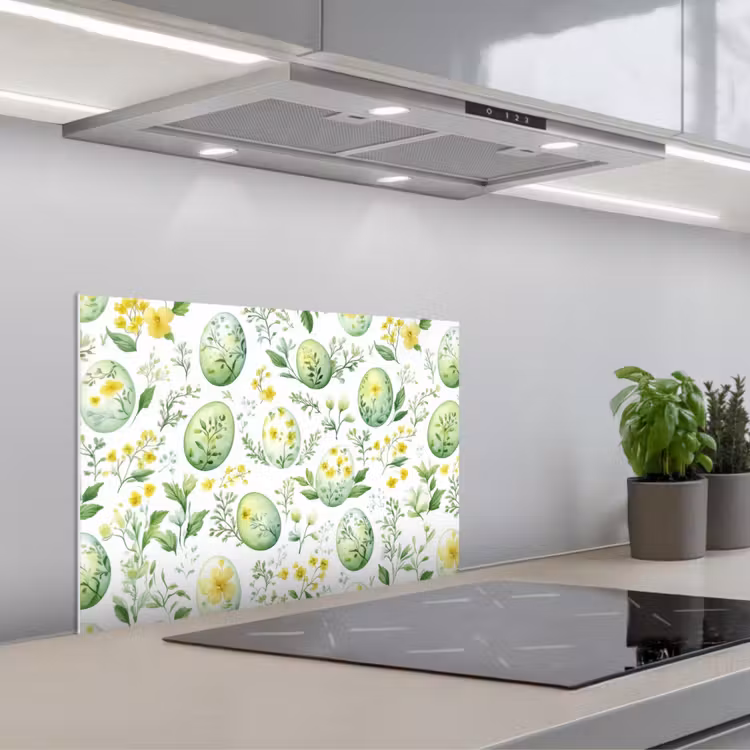 Spatscherm keuken - Patroon - Groen - Eieren — 5