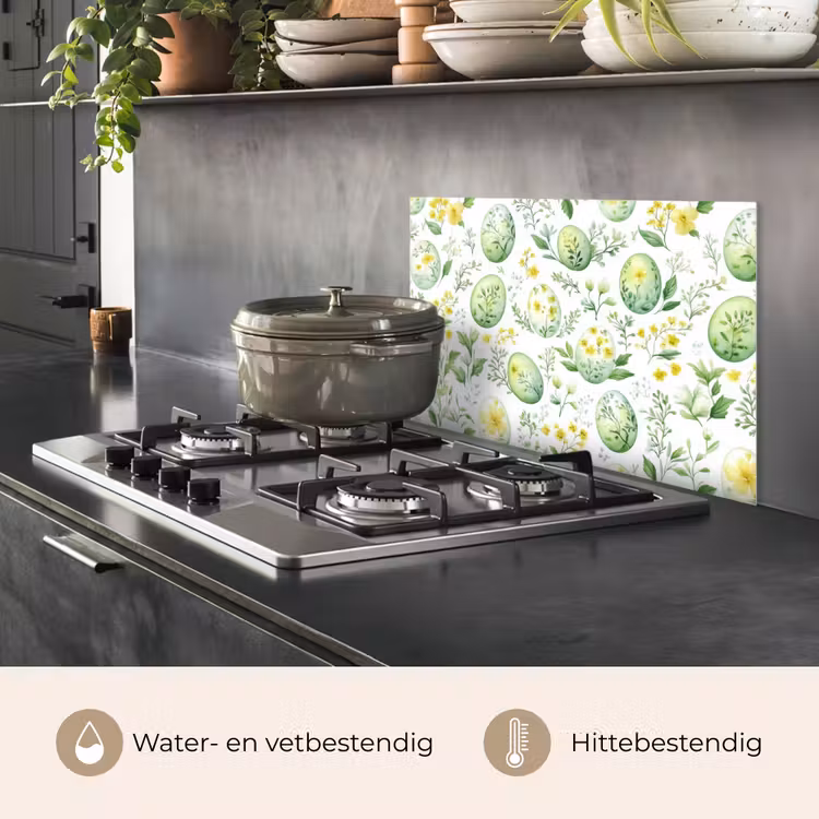 Spatscherm keuken - Patroon - Groen - Eieren — 7