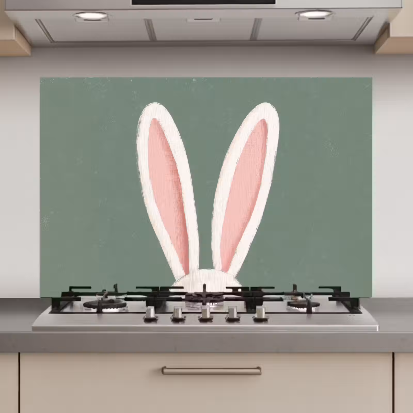 Spatscherm keuken - Hazen - Oren - Roze — 1