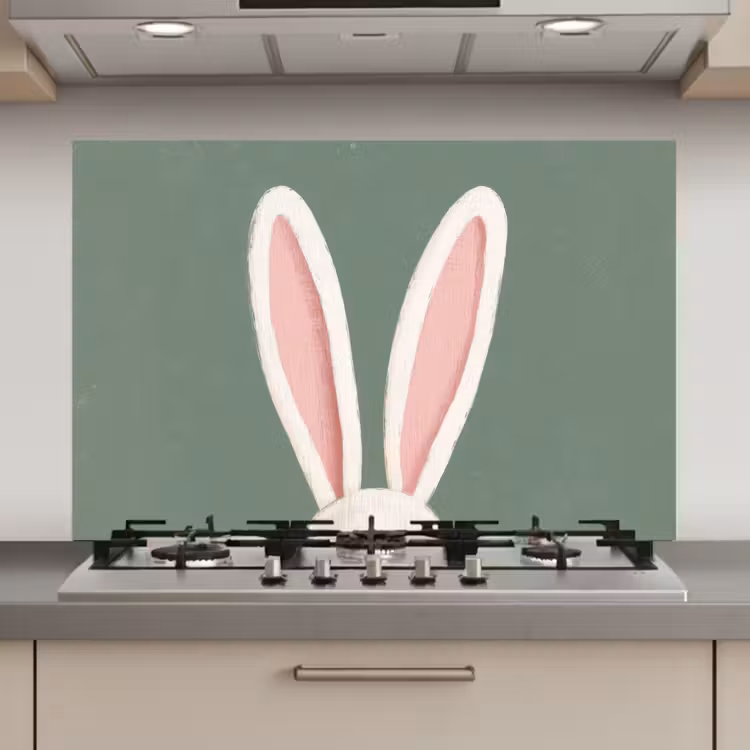 Spatscherm keuken - Hazen - Oren - Roze — 1