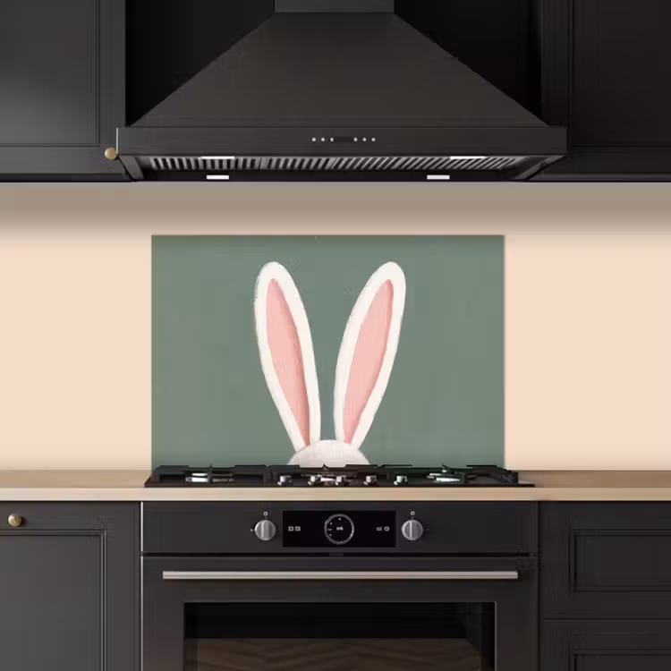 Spatscherm keuken - Hazen - Oren - Roze — 2