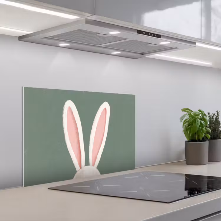 Spatscherm keuken - Hazen - Oren - Roze — 5