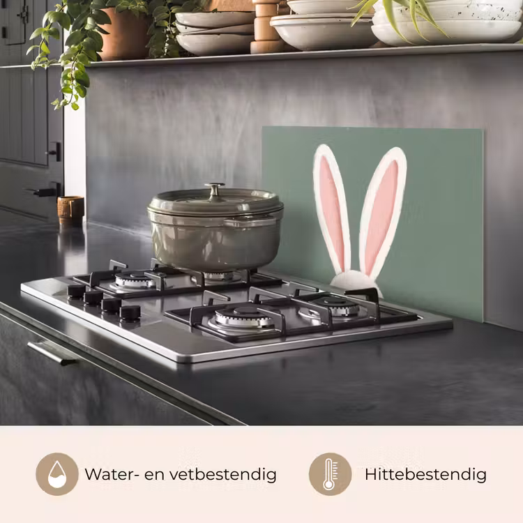 Spatscherm keuken - Hazen - Oren - Roze — 7