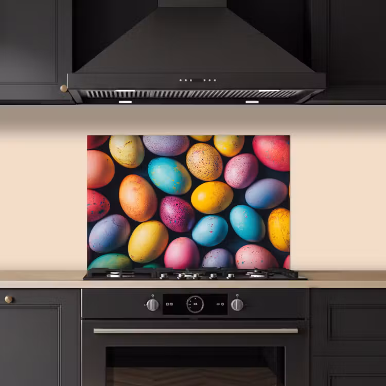 Spatscherm keuken - Kleurrijk - Paaseitjes - Spetters — 2