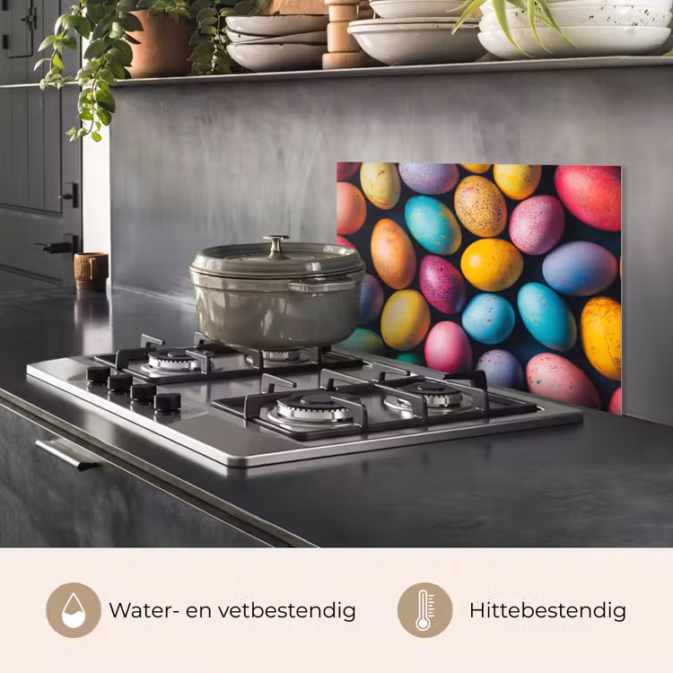 Spatscherm keuken - Kleurrijk - Paaseitjes - Spetters — 7