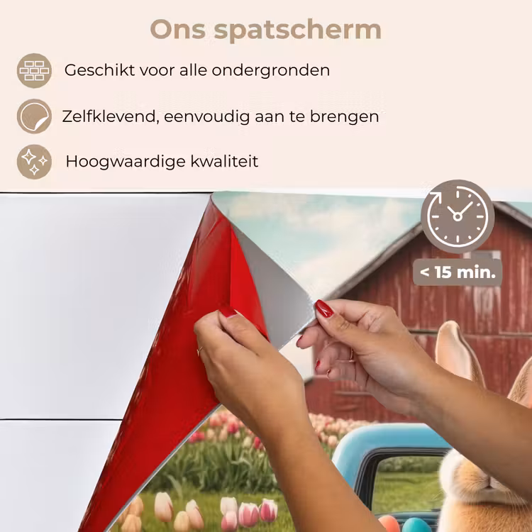 Spatscherm keuken - Konijn - Boerderij - Eieren — 4