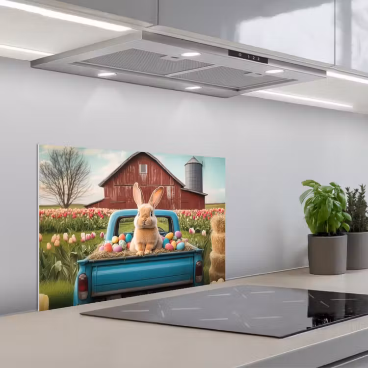 Spatscherm keuken - Konijn - Boerderij - Eieren — 5