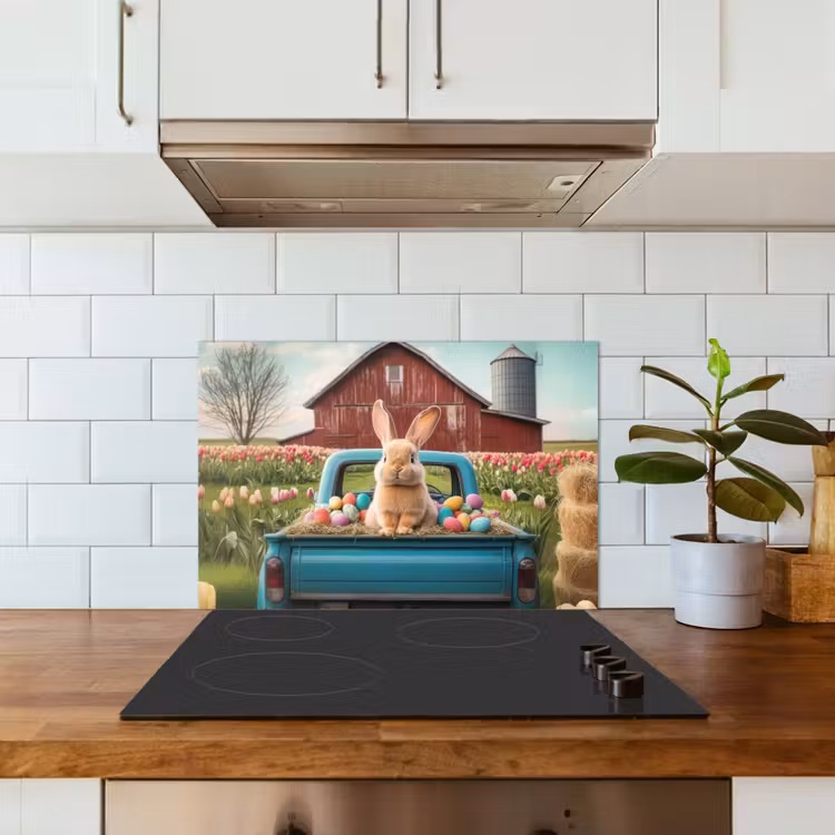 Spatscherm keuken - Konijn - Boerderij - Eieren — 6