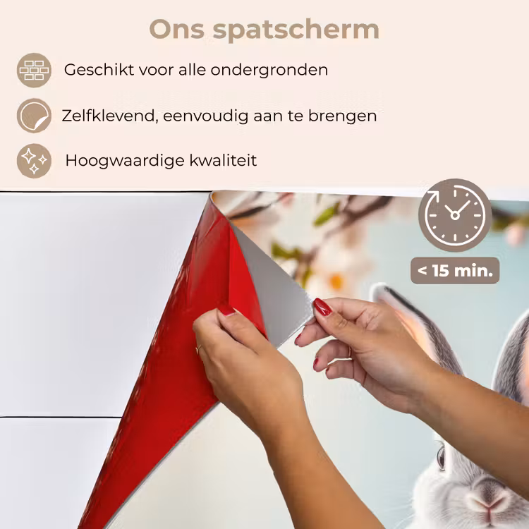 Spatscherm keuken - Konijn - Eieren - Mand — 4