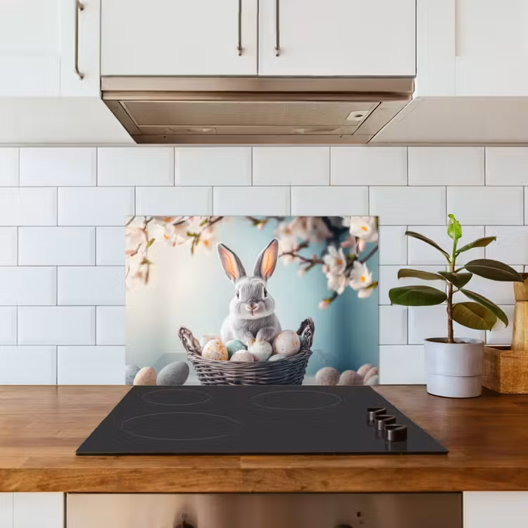 Spatscherm keuken - Konijn - Eieren - Mand — 6
