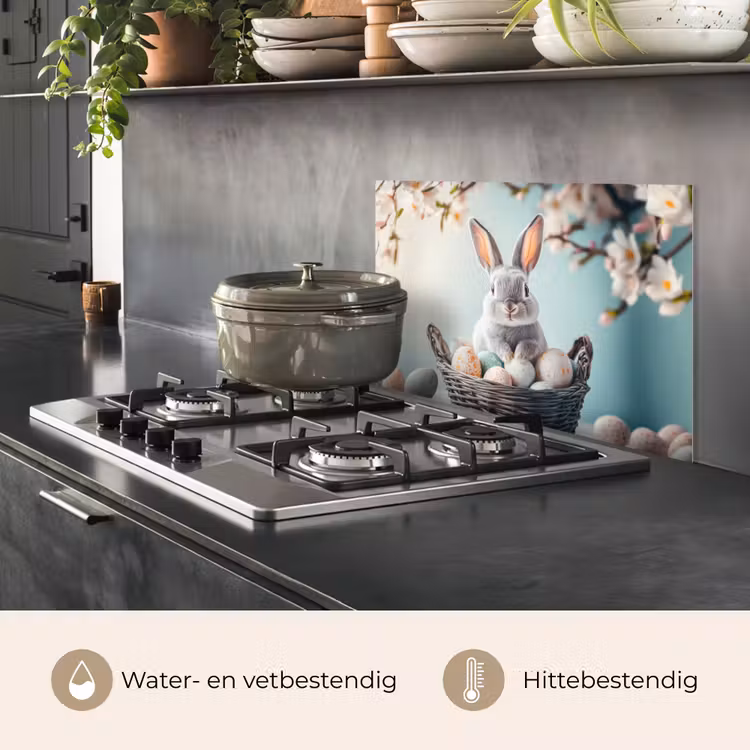 Spatscherm keuken - Konijn - Eieren - Mand — 7