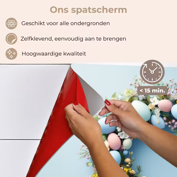 Spatscherm keuken - Krans - Eieren - Bloemen — 4