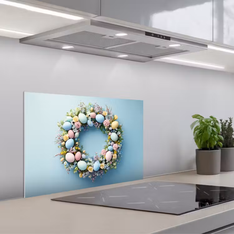 Spatscherm keuken - Krans - Eieren - Bloemen — 5