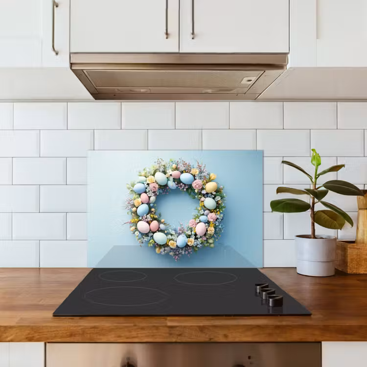 Spatscherm keuken - Krans - Eieren - Bloemen — 6