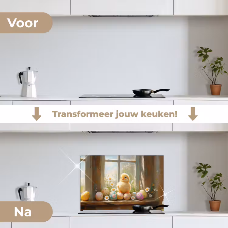 Spatscherm keuken - Kuiken - Raam - Paaseieren — 3