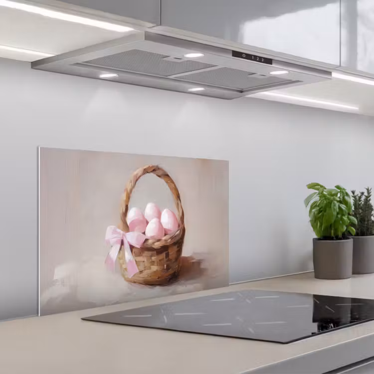 Spatscherm keuken - Mand - Eieren - Roze — 5