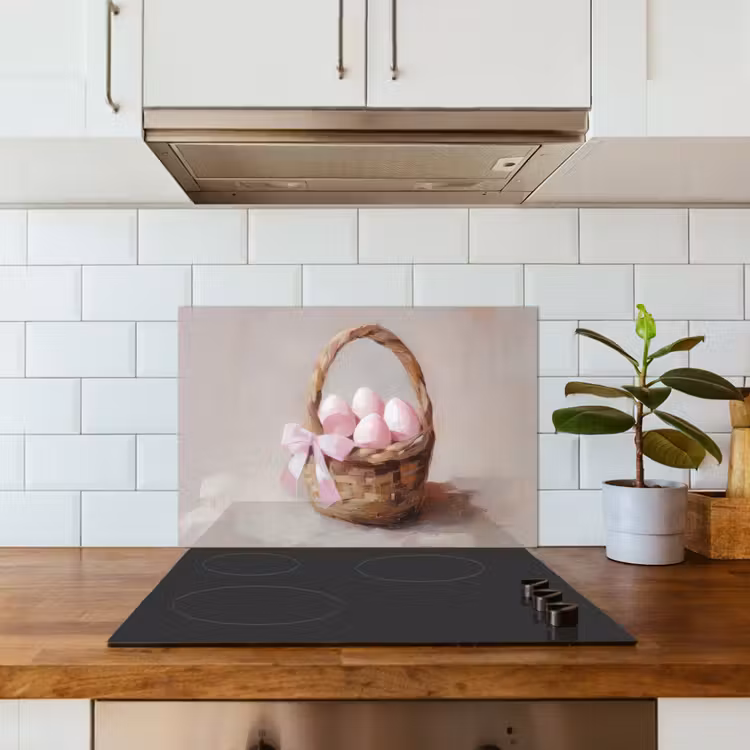 Spatscherm keuken - Mand - Eieren - Roze — 6