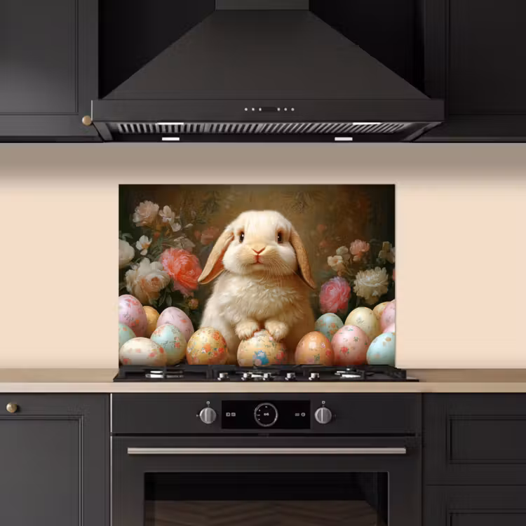 Spatscherm keuken - Konijn - Paaseieren - Stilleven — 2