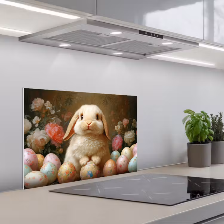 Spatscherm keuken - Konijn - Paaseieren - Stilleven — 5