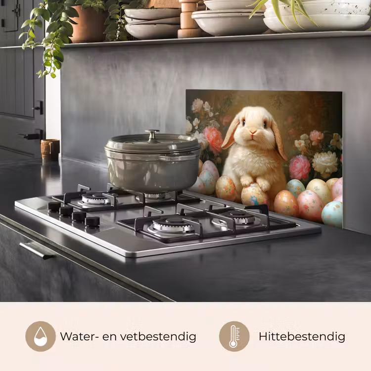 Spatscherm keuken - Konijn - Paaseieren - Stilleven — 7