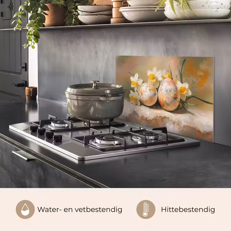 Spatscherm keuken - Bloemen - Eieren - Geschilderd — 7