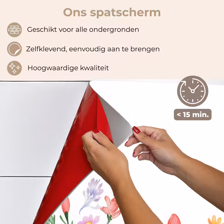 Spatscherm keuken - Bloementuin - Kleurrijk - Eieren — 4