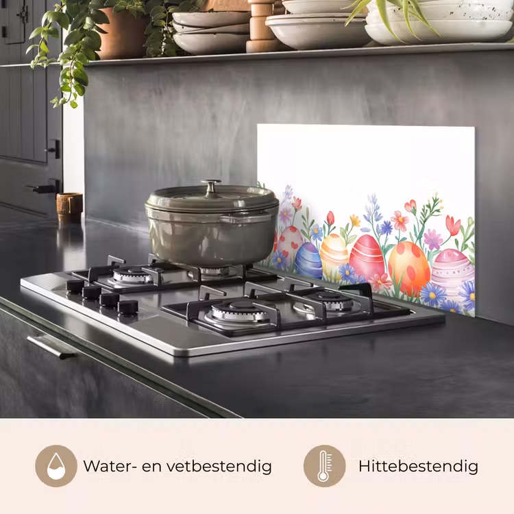 Spatscherm keuken - Bloementuin - Kleurrijk - Eieren — 7