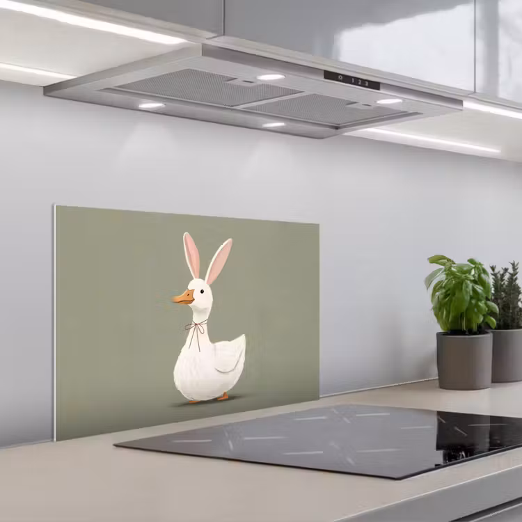 Spatscherm keuken - Eend - Konijnoren - Grijs — 5