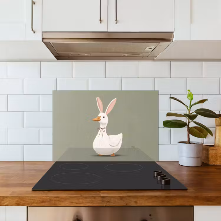 Spatscherm keuken - Eend - Konijnoren - Grijs — 6