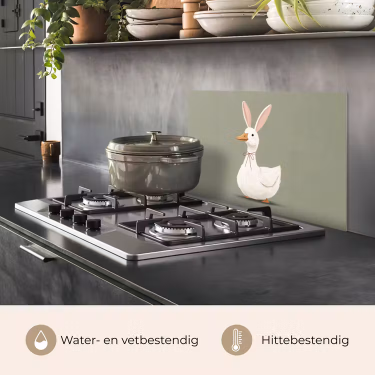 Spatscherm keuken - Eend - Konijnoren - Grijs — 7