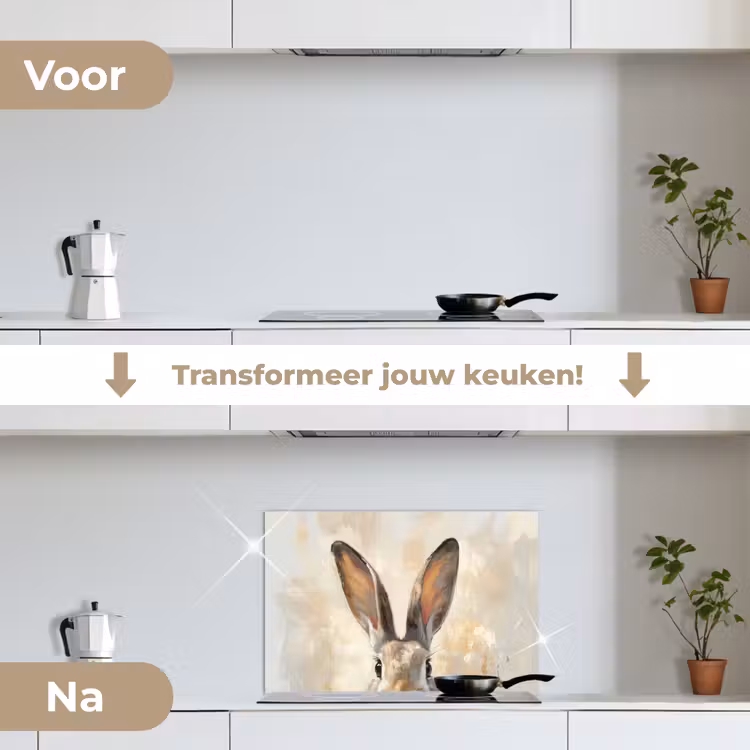 Spatscherm keuken - Haas - Oren - Bruin — 3