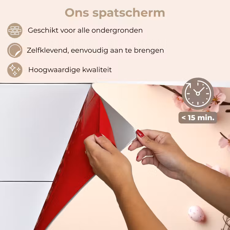 Spatscherm keuken - Roze - Bloesems - Eieren — 4