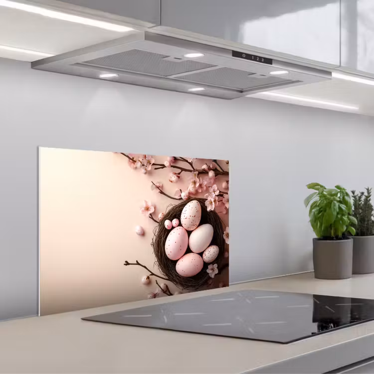 Spatscherm keuken - Roze - Bloesems - Eieren — 5