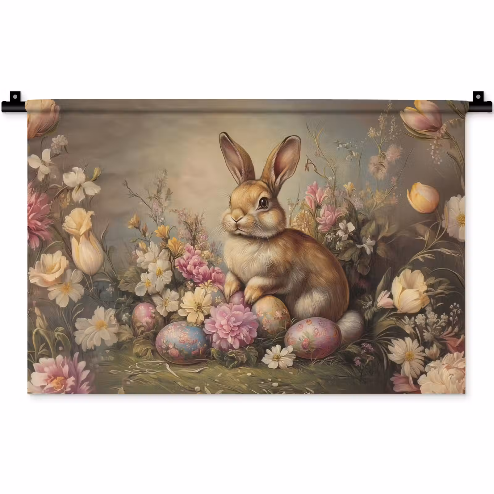 Wandkleed - Haas - Stilleven - Bloemen — 1