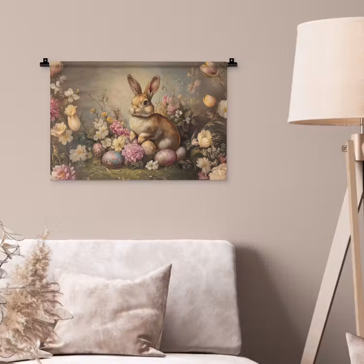 Wandkleed - Haas - Stilleven - Bloemen — 2