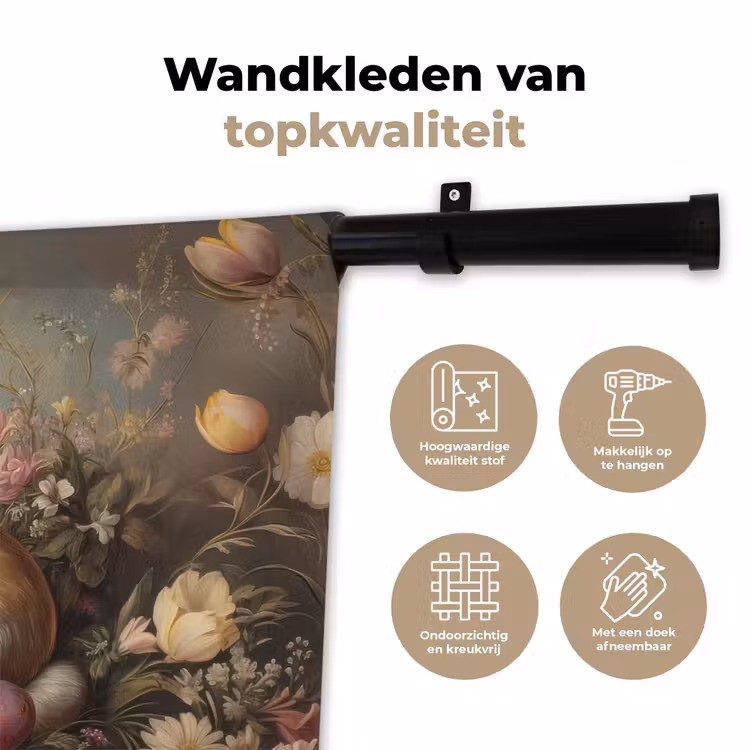 Wandkleed - Haas - Stilleven - Bloemen — 3