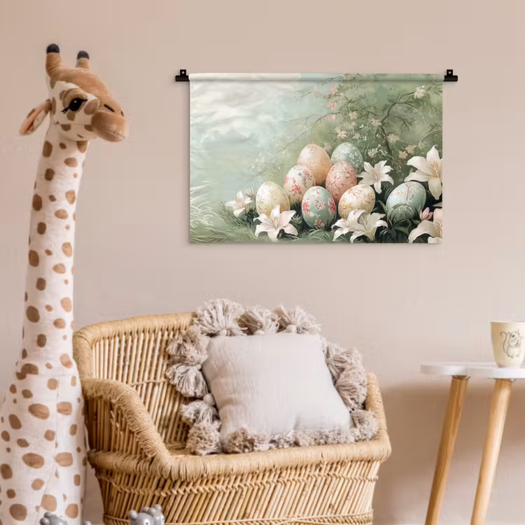 Wandkleed - Paaseieren - Pasteltinten - Bloemen — 5