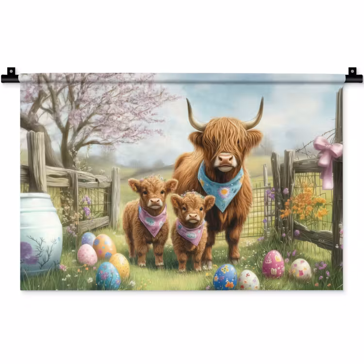 Wandkleed - Schotsehooglanders - Paaseieren - Lente — 1