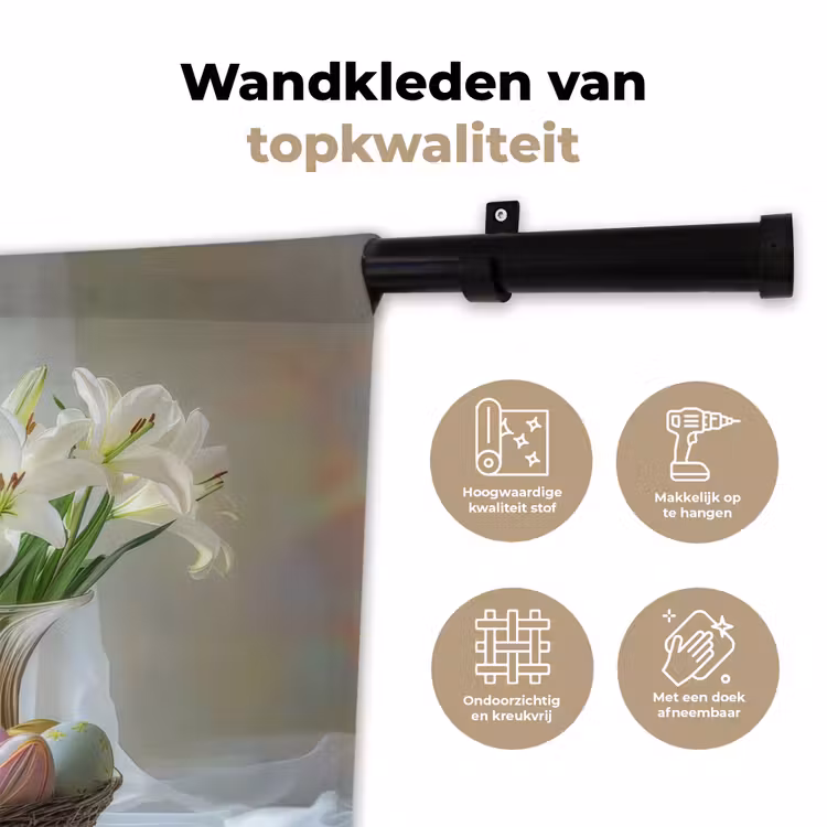 Wandkleed - Vaas - Eieren - Bloemen — 3